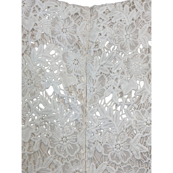Vintage Lauren Ralph Lauren Dress Size 2 White Embroidery Lined Bodycon Wedding - Picture 3 of 14